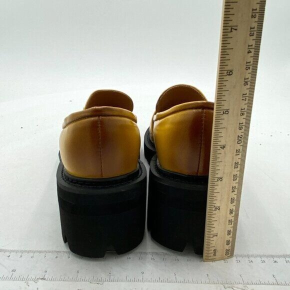 Womens Platform Loafers Lug Sole Chunky Heel Non Slip Faux Leather Casual - Picture 4 of 7